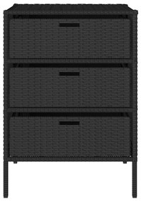 vidaXL Ντουλάπι Αποθήκευσης Κήπου Μαύρο 55x59x80 εκ. Συνθετικό Ρατάν