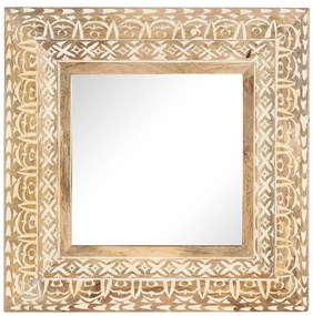 vidaXL Καθρέφτης Σκαλιστός στο Χέρι 50x50x2,6εκ. από Μασίφ Ξύλο Μάνγκο