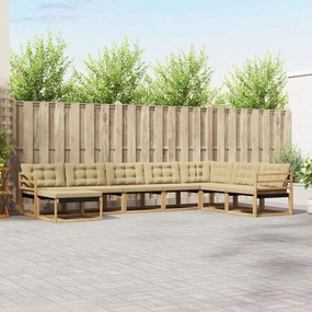 vidaXL Σειρά Καναπέ Εξωτερικού με μαξιλάρι 8 pcs Λευκό και Μπεζ