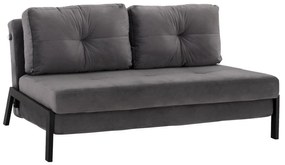 Sofa Bed Velvet Grey 2 1/2 Seater  151x92x66cm