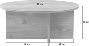 Τραπεζάκι σαλονιού Soleil Megapap χρώμα sapphire oak Ø90x40εκ.