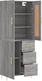 vidaXL Ντουλάπι Γκρι Sonoma 69,5 x 34 x 180 εκ. Επεξεργασμένο Ξύλο