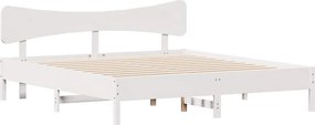 vidaXL Σκελετός Κρεβ. Χωρίς Στρώμα Λευκό 180x200 εκ Μασίφ Πεύκο