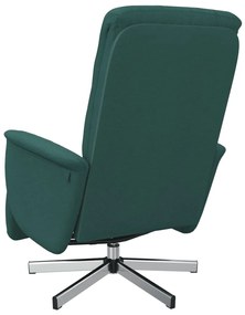 vidaXL Πολυθρόνα Ανακλινόμενη με Υποπόδιο Σκούρο Πράσινο Υφασμάτινη