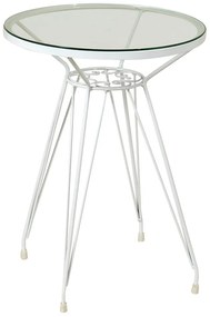 Τραπέζι Στρογγυλό Μασίφ 3767 50x66cm Beige-White