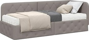 vidaXL Κρεβάτι Γωνίας Taupe 80 x 200 cm ύφασμα
