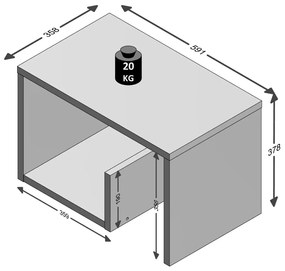 FMD Τραπέζι Σαλονιού 2 σε 1 Χρώμα Δρυός-Άμμου 59,1 x 35,8 x 37,8 εκ. - Μπεζ