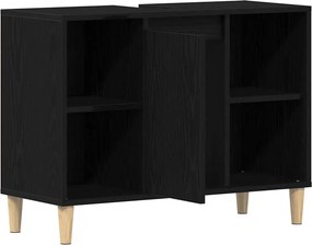 vidaXL Ντουλάπι Νιπτήρα Μαύρο Δρυς 80x33x60 εκ. από Τεχνητό Ξύλο