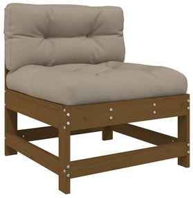 vidaXL Καναπέδες Μεσαίοι με Μαξιλάρια 2 τεμ. Μελί Μασίφ Ξύλο Πεύκου