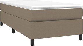 vidaXL Κρεβάτι Boxspring με Στρώμα Taupe 80x200 εκ. Υφασμάτινο