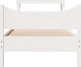 vidaXL Πλαίσιο Κρεβατιού Κεφαλάρι Λευκό 75x190εκ. Μασίφ Πεύκο