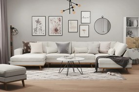 Γωνιακός Καναπές Seattle K101, Κρεμ, 351x202x85cm, Πόδια: Ξύλο, Ξύλο: Πεύκο | Epipla1.gr