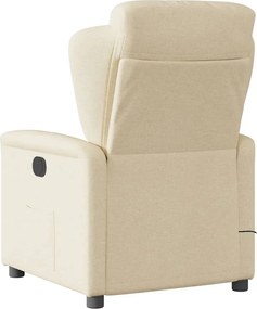 vidaXL Πολυθρόνα Μασάζ Ανακλινόμενη Κρεμ Υφασμάτινη