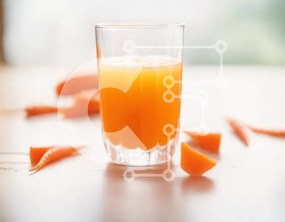 Σετ των 2 Intra Συλλεκτικό Ξύλινο Παζλ Plywood 4mm - Ποτήρι χυμό πορτοκαλιού με καρότα στο τραπέζι Σε Ξύλινο Κουτί - Διαστάσεις: 10x10 cm – 25 κομμάτια