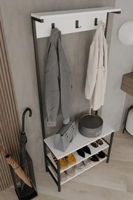 Stewehome Μοντέρνα κρεμάστρα ρούχων με ράφια και μεταλλικό σώμα 72x172x172 cm