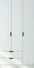 Τριφυλλη Ντουλαπα Ματ Λευκό RB 45x90x180