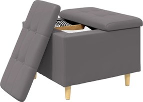 vidaXL Οθωμανικό αποθήκευσης Γκρι 60 x 60 x 45 cm Τεχνητό δέρμα