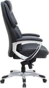 Καρέκλα γραφείου διευθυντική Duke Megapap από τεχνόδερμα χρώμα μαύρο 72x70x120/125εκ.