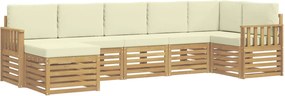 vidaXL Σειρά Καναπέ Εξωτερικού 7 pcs Λευκό και Κρεμ