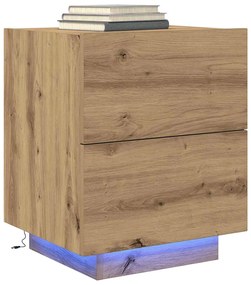 vidaXL Κομοδίνο artisan δρυς 45 x 40 x 55 εκ Επεξεργασμένο ξύλο