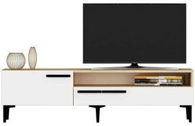 Έπιπλο Tηλεόρασης Zera 475OLV1103 150x35x50cm Oak-White