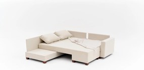 Corner Sofa-Bed Aly Arzilla Left - Cream Cream