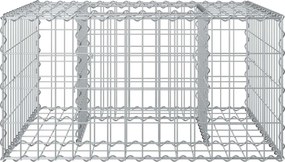 vidaXL Ανασηκωμένο κρεβάτι gabion Ασημί