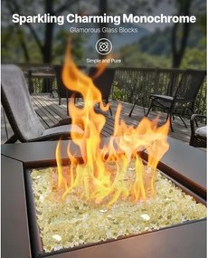 VEVOR 10 LBS Fire Glass 1/2-Inch Fireplace Glass Rocks for Fire Pit Table Gold