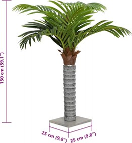 vidaXL Φοίνικας Τεχνητός 12 Φύλλα Πράσινος 150 εκ.