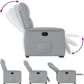 vidaXL Πολυθρόνα Ανακλινόμενη Ανοιχτό Γκρι Υφασμάτινη