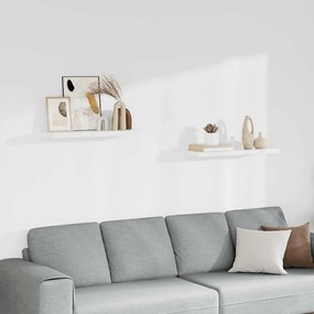 vidaXL Ράφια Τοίχου 2 τεμ. Άσπρα 80x23,5x3,8 εκ. MDF