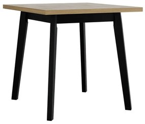 Τραπέζι Victorville 127, Μαύρο, Sonoma οξιά, 75x80x80cm, 14 kg, Πλαστικοποιημένη μοριοσανίδα, Ξύλο, Μερικώς συναρμολογημένο, Ξύλο: Οξιά | Epipla1.gr