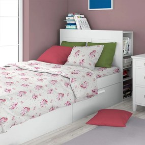 Σεντόνια Παιδικά Unicorn 208 (Σετ 3τμχ) White-Pink DimCol Μονό 160x240cm 100% Βαμβάκι