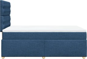 vidaXL Κρεβάτι Boxspring με Στρώμα Μπλε 120x200 εκ. Υφασμάτινο