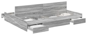vidaXL Κρεβάτι με αποθηκευτικό χώρο Γκρι sonoma 140 x 200 cm