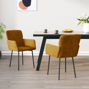vidaXL Καρέκλες Τραπεζαρίας 2 τεμ. Καφέ Βελούδινες