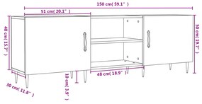 Έπιπλο Τηλεόρασης Sonoma Δρυς 150x30x50 εκ. Επεξεργασμένο Ξύλο - Καφέ