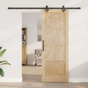 vidaXL Σετ Συρόμενης Πόρτας ORKDAL Φυσικό και μαύρο 78 x 211 εκ