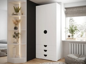 Ντουλάπα Inova IV 2D3SZ Δίφυλλη-Λευκό - Μαύρο