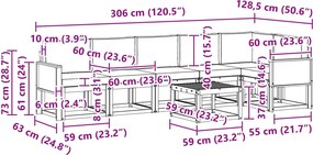 vidaXL Σειρά Καναπέ Εξωτερικού 7 pcs Φυσικό και Ανθρακί Πολυεστέρας
