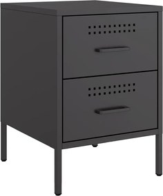 vidaXL Κομοδίνα 2 τεμ. Μαύρα 36x39x50,5 εκ. Χάλυβα