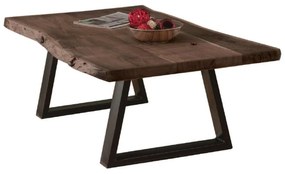 Τραπέζι Σαλονιού LIZARD 115x65x40cm  Ακακία Καρυδί/Μεταλλικό Μαύρο