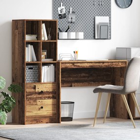 vidaXL Γραφείο με αποθηκευτικό χώρο 2 pcs Παλιό Ξύλο 100 x 40 x 76 εκ.