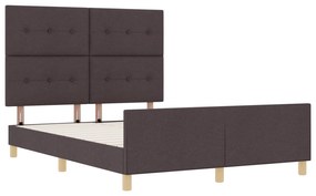 vidaXL Κρεβάτι Καφέ 140x200 εκ. Υφασμάτινο