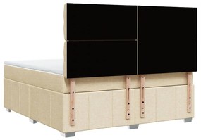 ΚΡΕΒΑΤΙ BOXSPRING ΜΕ ΣΤΡΩΜΑ ΚΡΕΜ 180X200 ΕΚ. ΥΦΑΣΜΑΤΙΝΟ 3294059