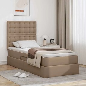 vidaXL Κρεβάτι Αποθήκης Καπουτσίνο 100 x 200 cm Τεχνητό Δέρμα