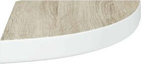 vidaXL Ράφια Τοίχου Γωνιακά 2 τεμ. Δρυς/Λευκό 25 x 25 x 3,8 εκ από MDF
