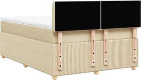 vidaXL Κρεβάτι Boxspring με Στρώμα Κρεμ 160x200 εκ. Υφασμάτινο