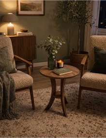 Stewehome Στρογγυλό μοντέρνο βοηθητικό τραπεζάκι με MDF πόδι 60x50x50 cm
