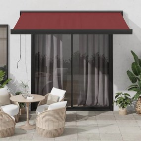vidaXL Χειροκίνητη Τέντα 3,5 x 2,5 m Μπορντό 100% Πολυεστέρας